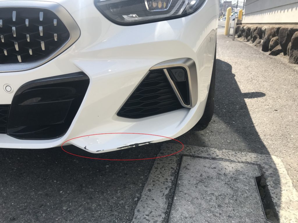BMW Z4板金塗装損傷箇所アップ